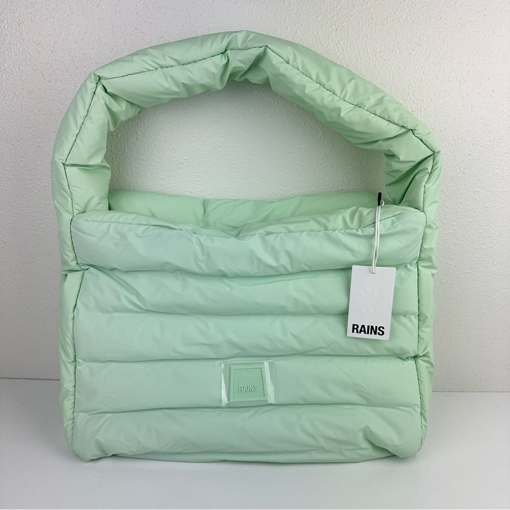 NWT RAINS $140 Waterproof Loop Shopper Mini in Mineral Blue/Green - Picture 5 of 10